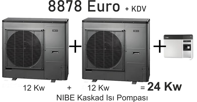 2 li kaskad s pompas , 24 kw s pompas , nibe s pompas