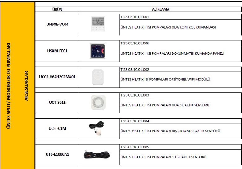 heat x s pompas aksesuar listesi